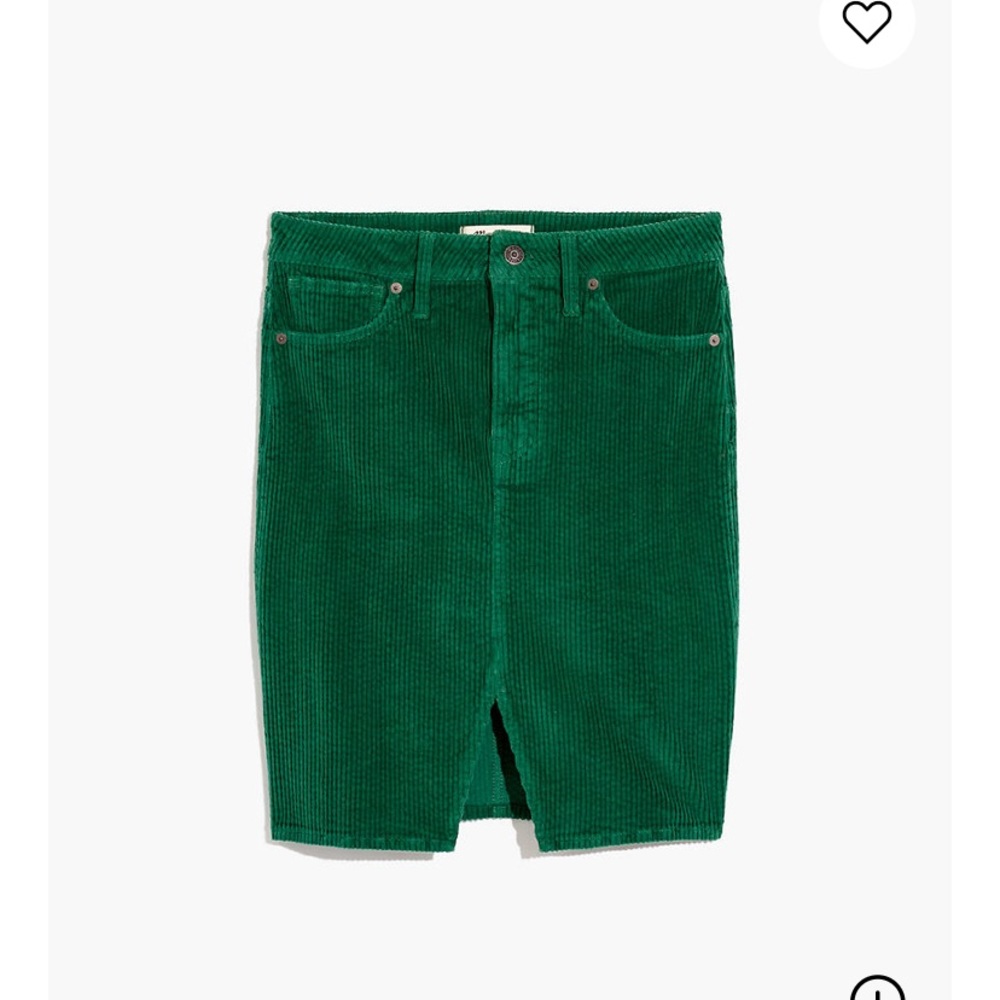 Madewell Corduroy Pegged Skirt, Bright spruce